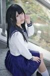 cosplay harumiya_yun kneesocks pleated_skirt sailor_uniform school_uniform skirt tagme_character tagme_series rating:Safe score:1 user:nil!
