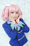 aikatsu! amahane_madoka blazer blouse cosplay miniskirt nachi pink_hair school_uniform skirt twintails rating:Safe score:0 user:nil!