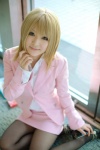 blazer blonde_hair blouse cosplay minami_yuuri miniskirt pantyhose rion skirt vitaminx rating:Safe score:2 user:nil!