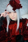 bowtie cosplay dress hat k kushina_anna marble pink_eyes sasa white_hair rating:Safe score:0 user:pixymisa