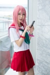 cosplay fujiwara_megumi high_score pink_hair pleated_skirt ritsu sailor_uniform school_uniform skirt rating:Safe score:0 user:nil!