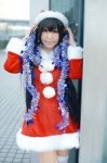 cosplay dress k-on! moeka nakano_azusa santa_costume stocking_cap thighhighs twintails zettai_ryouiki rating:Safe score:0 user:nil!