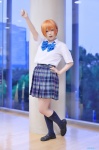 blouse cosplay hoshizora_rin kneesocks love_live!_school_idol_project orange_hair pleated_skirt school_uniform skirt teimaru rating:Safe score:0 user:nil!