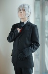 blazer cosplay crossplay dress_shirt gloves kaiga_yousuke silver_hair tagme_character tagme_series tie trousers rating:Safe score:0 user:nil!