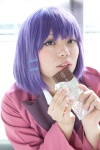 blazer blouse chocolate cosplay machako mm! purple_hair ribbon_tie school_uniform yuuno_arashiko rating:Safe score:0 user:pixymisa
