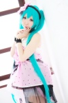 aqua_hair choker cosplay dress garter hairband hatsune_miku momoiro_reku twintails vocaloid rating:Safe score:1 user:nil!