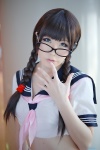 arisugawa_shii cosplay croptop glasses haruka sailor_uniform school_uniform the_art_of_yamashita_shunya twin_braids rating:Safe score:4 user:nil!