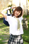 blouse bookbag costume miniskirt plaid pleated_skirt school_uniform skirt tani_asami tie rating:Safe score:1 user:nil!