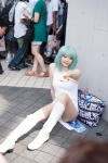 boots cosplay green_hair kazami_yuuka mari_(ii) pantyhose sheer_legwear swimsuit touhou rating:Safe score:0 user:pixymisa