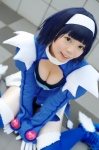 blue_hair boots cleavage cosplay dress hairband kaitou_tenshi_twin_angel kannazuki_aoi machako one-piece_swimsuit pantyhose swimsuit thighhighs rating:Safe score:1 user:nil!