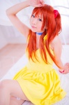 bed choker cosplay dress hair_pods mashiro_yuki neon_genesis_evangelion red_hair soryu_asuka_langley twintails rating:Safe score:0 user:nil!