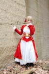 blonde_hair boots braid cosplay dress fate/series fate/stay_night kamui_arisa red_moon saber rating:Safe score:0 user:nil!