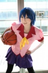 bakemonogatari bandages basketball blue_hair cosplay kanbaru_suruga pleated_skirt school_uniform shorts skirt tachikawa_rin rating:Safe score:0 user:nil!