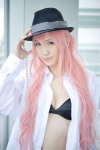 bra cleavage cosplay dress_shirt fedora open_clothes pink_hair shackles tagme_character tagme_series yahiro rating:Safe score:1 user:nil!