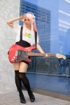 black_legwear cosplay guitar harumiya_yun headphones jumper nitro_super_sonic pantyhose pink_hair sheer_legwear super_soniko thighhighs tshirt zettai_ryouiki rating:Safe score:0 user:pixymisa