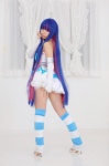 choker cosplay detached_sleeves dress enako enaplus leggings multi-colored_hair panty_&_stocking_with_garterbelt stocking_(psg) rating:Safe score:6 user:nil!