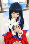 bed blue_hair cosplay flowers hairbow kanon_(series) kawasumi_mai saya school_uniform rating:Safe score:0 user:nil!