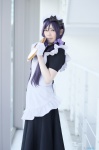 apron cosplay dress gloves hairband hana_(ii) love_live!_school_idol_project maid maid_uniform purple_hair toujou_nozomi twintails rating:Safe score:0 user:nil!