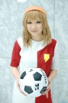 blonde_hair cosplay hairband inazuma_eleven_go nanobana_kinako shirt soccer_ball soccer_uniform tobi rating:Safe score:0 user:pixymisa