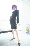 blazer blouse cosplay ganota_no_onna kaieda_kae makabe miniskirt pantyhose purple_hair skirt rating:Safe score:1 user:nil!