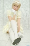 blonde_hair cosplay dress gloves hairbow microphone original thighhighs uzuki zettai_ryouiki rating:Safe score:0 user:nil!