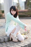 cardigan dress himemiya_mahore thighhighs tiered_skirt zettai_ryouiki rating:Safe score:5 user:pixymisa