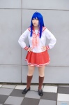 ahoge blue_hair cosplay izumi_konata kneesocks kureha_marie lucky_star pantyhose pleated_skirt sailor_uniform school_uniform skirt rating:Safe score:0 user:nil!