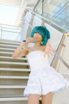 ahoge cosplay dress green_hair macross microphone ranka_lee umi rating:Safe score:0 user:pixymisa