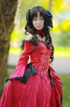 cosplay fate/hollow_ataraxia fate/series gown hair_ribbons maropapi skirt skirt_lift tohsaka_rin twintails rating:Safe score:0 user:nil!