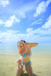 animal_ears beach bikini bunny_ears cleavage cosplay headphones nitro_super_sonic ocean pink_hair saku side-tie_bikini super_soniko swimsuit rating:Safe score:1 user:nil!