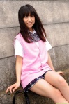 blouse bookbag dgc_0867 mizutani_sayaka pleated_skirt school_uniform skirt sweater_vest rating:Safe score:1 user:nil!