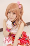 aikatsu! cosplay dress nanami_mei oozora_akari orange_hair pink_legwear side_ponytail thighhighs rating:Safe score:0 user:nil!