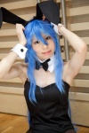 animal_ears blue_hair bowtie bunny_ears bunny_girl collar cosplay cuffs izumi_konata lucky_star naruse_mamewo rating:Safe score:0 user:pixymisa