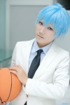 basketball blazer blue_eyes blue_hair cosplay crossplay kuroko_no_basuke kuroko_tetsuya sakurai_yuuto shirt tie rating:Safe score:0 user:pixymisa