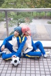 blue_hair cosplay crossplay gym_uniform inazuma_eleven_go kariya_masaki kirino_ranmaru momose_riyu pink_hair track_suit uri rating:Safe score:0 user:nil!