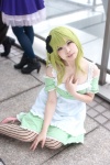 apron cosplay dress eat_me_(vocaloid) green_hair gumi hairbow hiyori pantyhose vocaloid rating:Safe score:0 user:nil!