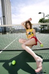 anzu_sayuri bikini shorts side-tie_bikini swimsuit tank_top tennis_court torn_clothes rating:Safe score:1 user:nil!
