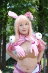 animal_ears bunny_ears cosplay croptop eyeball hands himi2 melona pink_eyes pink_hair queen's_blade shawl skirt rating:Safe score:0 user:pixymisa
