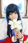 bed blue_hair cosplay flowers hairbow kanon_(series) kawasumi_mai saya school_uniform rating:Safe score:0 user:nil!