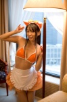 animal_ears apron bikini_top cat_ears cosplay kinoshita_rumi midriff pantyhose pia_carrot swimsuit tsukutan waitress rating:Safe score:0 user:nil!