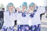 aqua_hair cosplay harumiya_yun neon pleated_skirt sailor_uniform school_uniform skirt tagme_character tagme_series twintails yuni_(ii) rating:Safe score:0 user:nil!