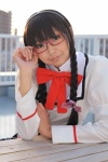 akemi_homura cosplay glasses hairband mahoshoujo_necoco☆magika necoco pleated_skirt puella_magi_madoka_magica sailor_uniform school_uniform skirt twin_braids rating:Safe score:0 user:nil!