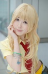 blonde_hair blouse cosplay macross macross_frontier miniskirt sheryl_nome shiina_yun skirt tie rating:Safe score:0 user:nil!