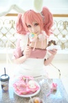 animal_ears apron bunny_ears cosplay dress inu_boku_secret_service kurosaki_shihomu maid maid_uniform pink_hair roromiya_karuta twintails rating:Safe score:0 user:nil!