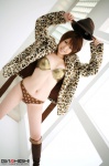 bikini coat fedora girlz_high oda_hitomi panties polka_dots see-through swimsuit rating:Safe score:0 user:nil!