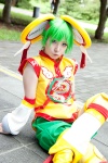 cosplay detached_sleeves dragon_kid green_hair headdress huang_pao-lin mikuro shorts thighhighs tiger_&_bunny rating:Safe score:0 user:pixymisa