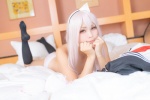 bed cosplay guguru hairband kneesocks panties white_hair yunohana_yuuna yuragisou_no_guguru-san yuragisou_no_yuuna-san rating:Safe score:0 user:nil!