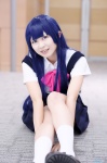 anri blouse blue_hair cosplay furude_rika higurashi_no_naku_koro_ni kneesocks pleated_skirt school_uniform skirt suspenders rating:Safe score:0 user:nil!