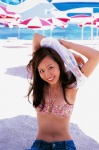 beach bikini_top cleavage girl_friends jeans matsuoka_nene shirt_lift swimsuit tshirt rating:Safe score:0 user:nil!