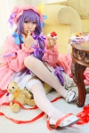 amatsuka_miyu cosplay dress garter_belt hat patchouli_knowledge purple_hair robe stuffed_animal teddy_bear thighhighs touhou zettai_ryouiki rating:Safe score:0 user:nil!